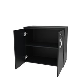 Armário para Escritório Baixo Fechado 800x740x420 F.15mm Netmobil - Preto - 5