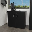 Ver imagem 1 de Armário para Escritório Baixo Fechado 800x740x420 F.15mm Netmobil - Preto