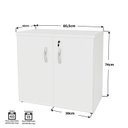 Ver imagem 7 de Armário para Escritório Baixo Fechado 800x740x420 F.15mm Netmobil - Branco