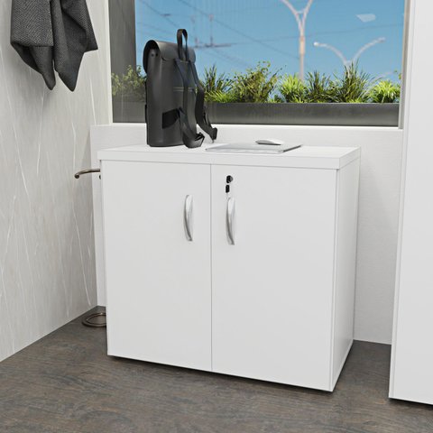 Armário para Escritório Baixo Fechado 800x740x420 F.15mm Netmobil - Branco