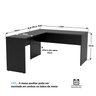 Mesa de Canto em L para Escritório 1.40x1.50 Tampo 30mm - Preto - 5