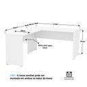 Ver imagem 4 de Mesa de Canto em L para Escritório 1.40x1.50 Tampo 30mm - Branco