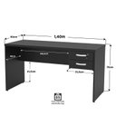 Ver imagem 4 de Mesa de Escritório 1.40x60 com Gaveteiro Tampo 30mm - Preto