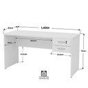 Ver imagem 5 de Mesa de Escritório 1.40x60 com Gaveteiro Tampo 30mm - Branco