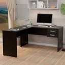 Ver imagem 1 de Mesa de Canto para Escritório em L com Gaveteiro 1.40x1.50 Netmobil - Preto