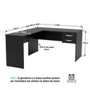 Ver imagem 4 de Mesa de Canto para Escritório em L com Gaveteiro 1.40x1.50 Netmobil - Preto