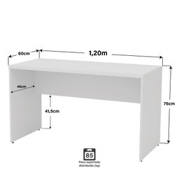 Mesa de Escritório 1.20x60 Tampo 30mm Netmobil - Branco - 5