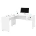 Ver imagem 3 de Mesa de Canto para Escritório em L com Gaveteiro 1.40x1.50 Tampo 30mm Netmobil - Branco
