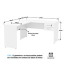 Ver imagem 4 de Mesa de Canto para Escritório em L com Gaveteiro 1.40x1.50 Tampo 30mm Netmobil - Branco