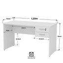 Ver imagem 5 de Mesa de Escritório 1.20x60 com Gaveteiro Tampo 30mm Netmobil - Branco