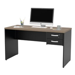 Mesa de Escritório Escrivaninha 1.40x60 com Gaveteiro - Nogal - 4