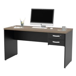 Mesa de Escritório 1.60x60 com Gaveteiro Tampo 30mm - Nogal - 4
