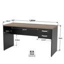 Ver imagem 5 de Mesa de Escritório 1.60x60 com Gaveteiro Tampo 30mm - Nogal