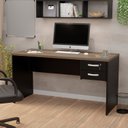 Ver imagem 2 de Mesa de Escritório 1.60x60 com Gaveteiro Tampo 30mm - Nogal