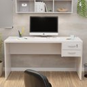 Ver imagem 3 de Mesa de Escritório 1.60x60 com Gaveteiro Netmobil - Branco