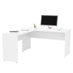 Mesa de Canto em L para Escritório 1.60x1.50 Tampo 30mm - Branco - 3