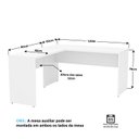 Ver imagem 4 de Mesa de Canto em L para Escritório 1.60x1.50 Tampo 30mm - Branco