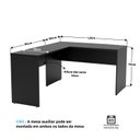 Ver imagem 4 de Mesa de Canto em L para Escritório 1.20x1.50 Tampo 30mm - Preto