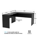 Ver imagem 4 de Mesa de Canto em L para Escritório 1.60x1.50 Tampo 30mm - Preto