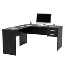 Ver imagem 3 de Mesa de Canto em L para Escritório 1.60x1.50 com Gaveteiro - Preto