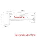 Ver imagem 2 de Combo 2 Cabideiro 90x15x25cm Arara de Parede Preto 15mm Suporte Cromado