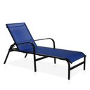 Ver imagem 1 de Espreguiçadeira Para Piscina, área Externa, Jardim, Varanda Em Alumínio - Preto E Tela Sling