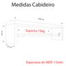 Cabideiro 100cm arara De Parede Preto 15mm suporte Cromado - 2
