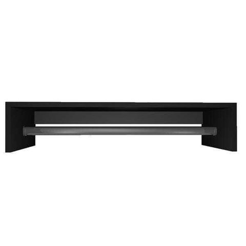 Cabideiro 100x20x25cm Arara de Parede Preto 15mm Suporte Cromado