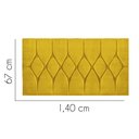 Ver imagem 2 de Painel Estofada Istambul Botão Capitonê 140cm Casal para Cama Box Quarto Suede Amarelo - Gat