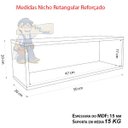 Ver imagem 2 de Nicho Retangular 50x20x20cm Reforçado Branco Mdf Decorativo