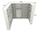 Ver imagem 2 de Kit Closet Armário Colmeia Cabideiro Canto M70 (expositor) Vetorial Móveis Branco