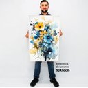 Ver imagem 2 de Quadro Decorativo Floral Luxo Flores Tons Pasteis em Moldura Caixa Tacolado Moldura Caixa 3cm Branca