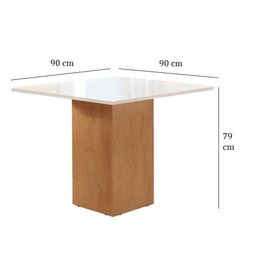 Conjunto de Mesa de Jantar Dakota 90x90cm Tampo de Vidro com 4 Cadeiras Napoles CEL Móveis - 3