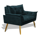 Ver imagem 2 de Namoradeira Decorativa Opala Veludo Azul Royal
