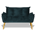 Ver imagem 1 de Namoradeira Decorativa Opala Veludo Azul Royal