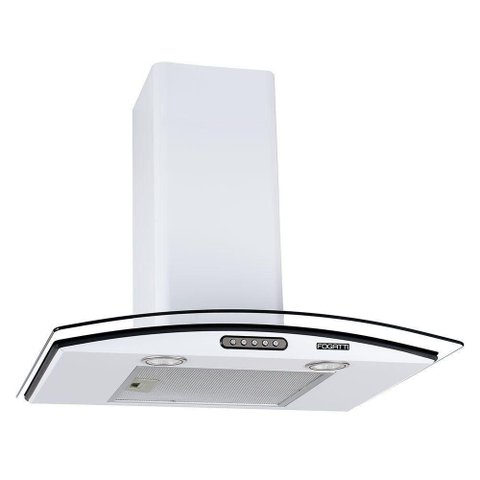Coifa de Parede 60cm Vidro Curvo Slim Fogatti Branco 110v