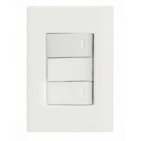 Conjunto 4x2 com 2 Interruptores Simples 10a 250v Tramontina