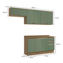 Ver imagem 3 de Armário de Cozinha Completa 100% Mdf 240cm Nogueira/verde Celeste Kappesberg