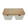 Saleiro de Cerâmica C/2 Divisórias Tampa de Bambu e Colher Bianco Lyor - 3