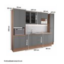 Ver imagem 3 de Cozinha Milla Cadenza 14 Portas 3 Gavetas MDF-MDP 310cm Cinza Titânio Móveis Carraro