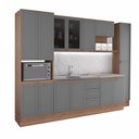 Ver imagem 2 de Cozinha Milla Cadenza 14 Portas 3 Gavetas MDF-MDP 310cm Cinza Titânio Móveis Carraro