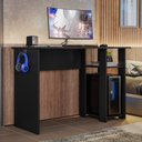 Ver imagem 2 de Mesa para Computador Dmx-500 108cm Pc Gamer Setup Preto - Desk Design