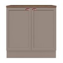 Ver imagem 1 de Balcão de Cozinha Unna 2 Portas 80cm Gris com Tampo Mdp - Poliman Móveis Gris