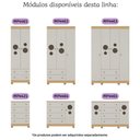 Ver imagem 5 de Guarda-roupa Infantil 92cm com Vidro 3 Portas e 2 Gavetas Bombom Multimóveis Mp4462 Madeirado/off