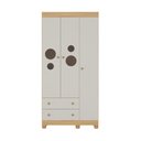 Ver imagem 6 de Guarda-roupa Infantil 92cm com Vidro 3 Portas e 2 Gavetas Bombom Multimóveis Mp4462 Madeirado/off
