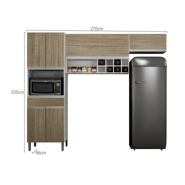 Cozinha Compacta 3 Peças com Nicho Adega Carrara Sallêto Móveis - 3