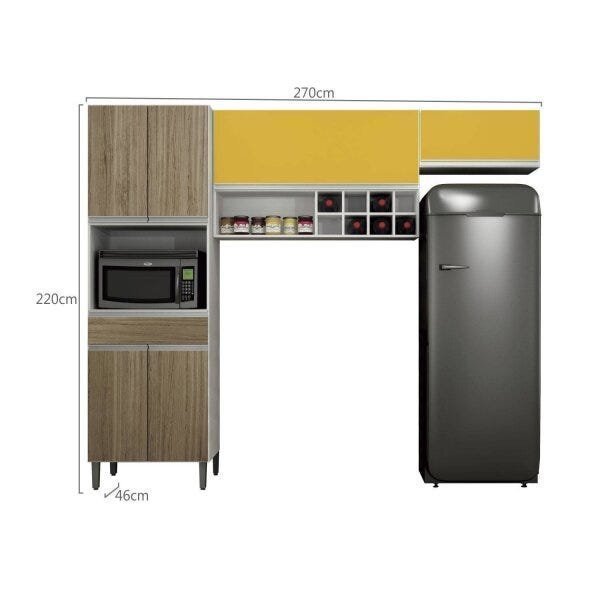 Cozinha Compacta 3 Peças com Nicho Adega Carrara Sallêto Móveis - 3