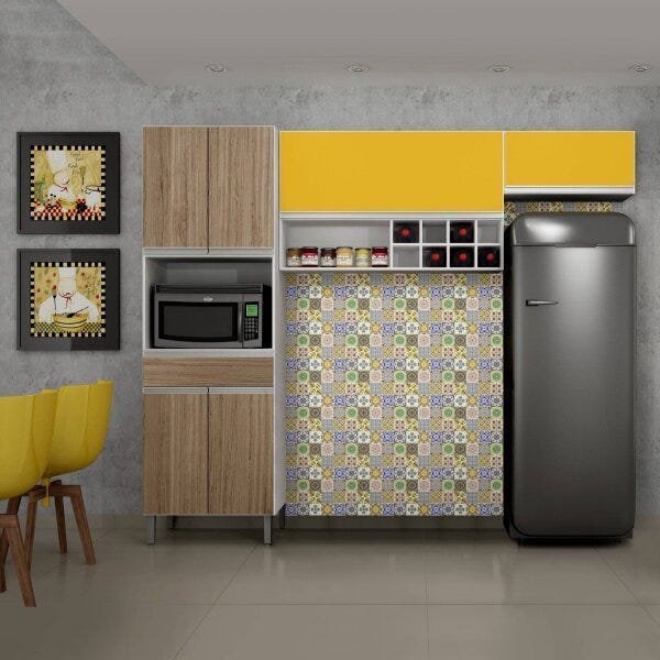Cozinha Compacta 3 Peças com Nicho Adega Carrara Sallêto Móveis - 1