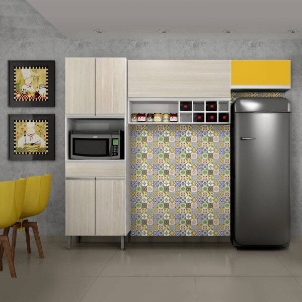 Cozinha Compacta 3 Peças com Nicho Adega Carrara Sallêto Móveis - 1