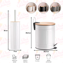 Ver imagem 3 de Kit Lavabo Banheiro Bambu Lixeira 5 Litros Pedal e Escova Pgb Conjunto Banheiro 2 Peças Cinza